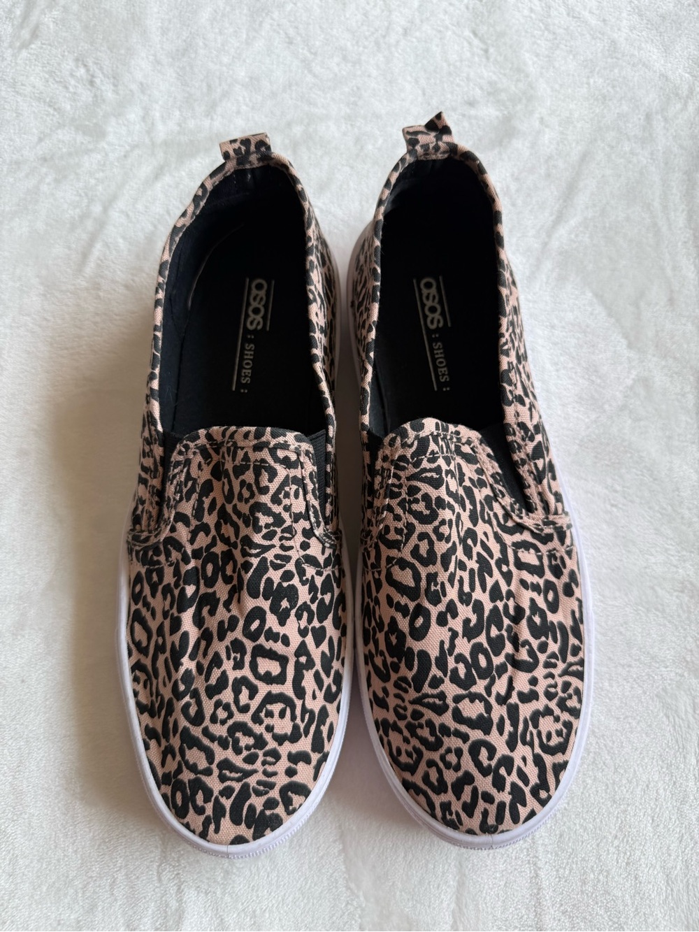 ASOS Leopard-Print Slip-On Sneakers in Blush and Black - Picture 2 of 7